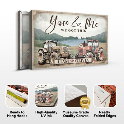 Tractor Themed We Got This Couple Sign canvas Tailored Canvases, rustic farm tractors on Tampa Home & Garden Store