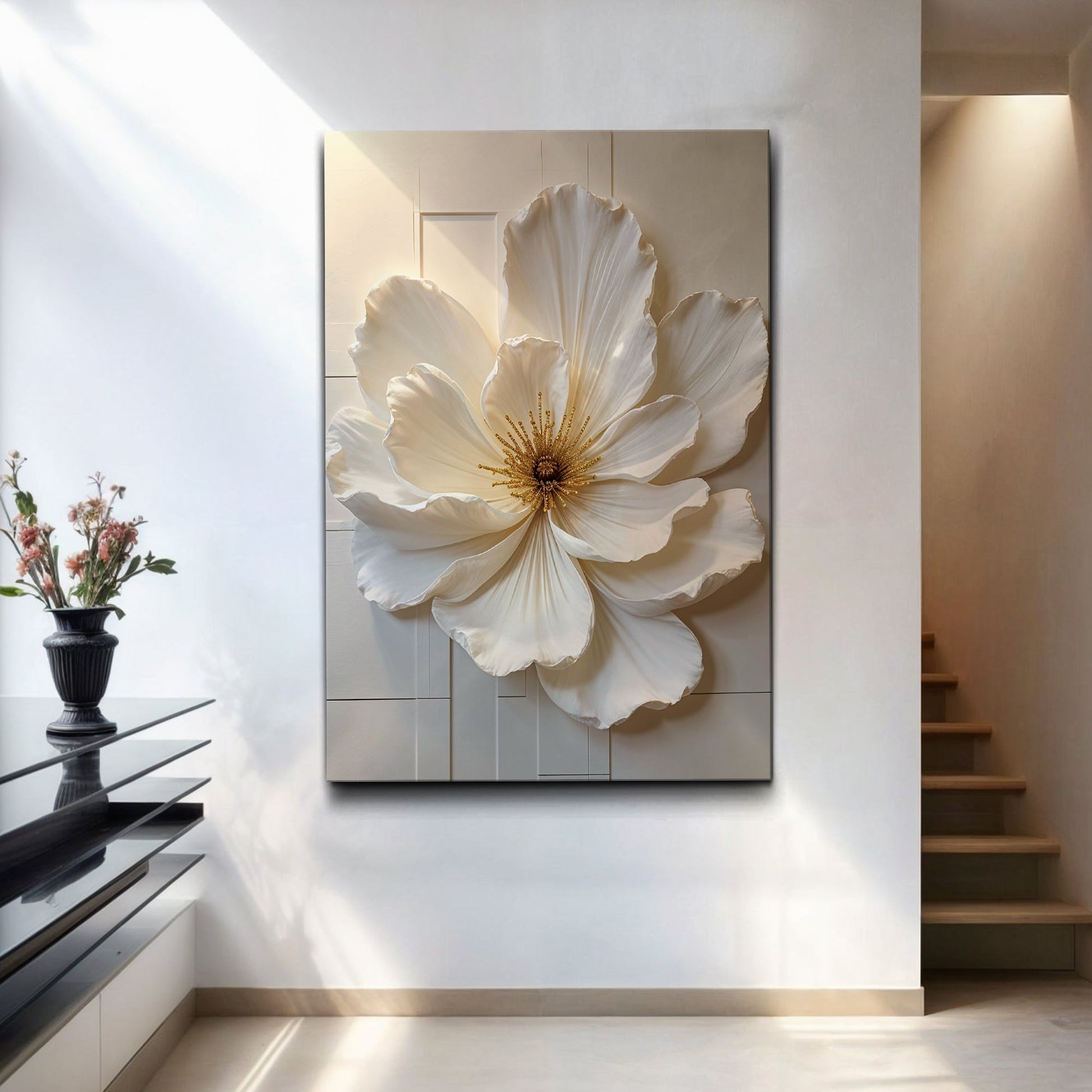 Modern Bloom Essence Wall Art canvas by Tailored Canvases, flower on pale Crafting Canvas on Tampa Home & Garden Store