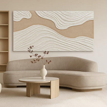 Minimalist Wall Art III canvas by Tailored Canvases with textured waves on crafting canvas on Tampa Home & Garden Store