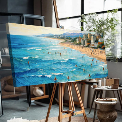Beach Days Wall Art XIV canvas by Tailored Canvases; scene with blue waves and shore on Tampa Home & Garden Store