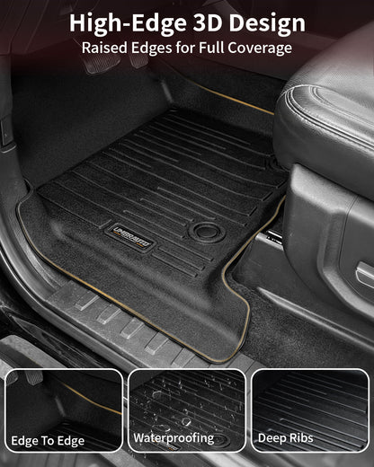 Umbrauto all-weather floor mats for Ford F-150 SuperCrew 2010-2014, front & rear, TPE edge-to-edge on Tampa Home & Garden Store