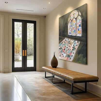 Sacred Reflection Faith Wall Art canvas, stained-glass mosaic design by Tailored Canvases on Tampa Home & Garden Store