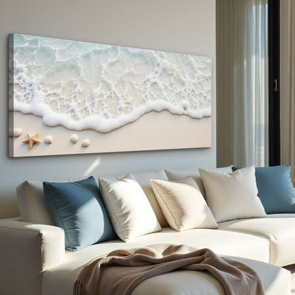 Canvas Serene Ocean Wave Coastal Wall Art X by Tailored Canvases, crafting canvas in soft blue on Tampa Home & Garden Store