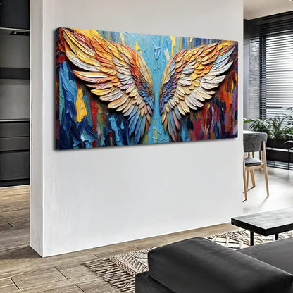 Wings of Hope Wall Art two-panel canvas by Tailored Canvases with rainbow wings on Tampa Home & Garden Store
