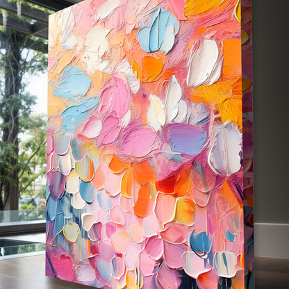 Blooming Rhapsody Abstract Wall Art canvas by Tailored Canvases, multicolor petal textures on Tampa Home & Garden Store