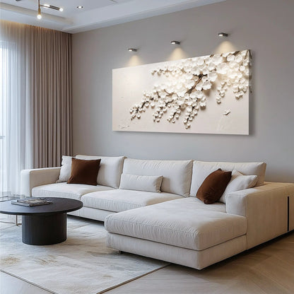 White Cherry Blossom Wall Art Canvas Made In USA