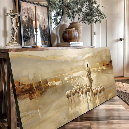 99 Faith Wall Art IX canvas by Tailored Canvases, desert landscape with shepherd and flock on Tampa Home & Garden Store