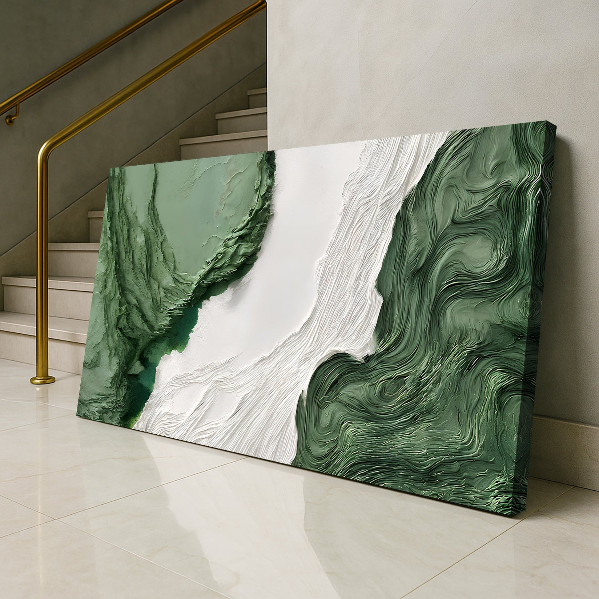 Green Rivers Abstract Wall Art V canvas with green swirls Tailored Canvases Crafting Canvas on Tampa Home & Garden Store