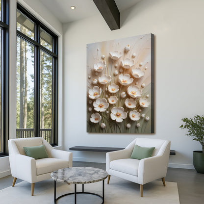 Floral Wall Art Canvas Crafting Canvas by Tailored Canvases in soft beige tones on Tampa Home & Garden Store