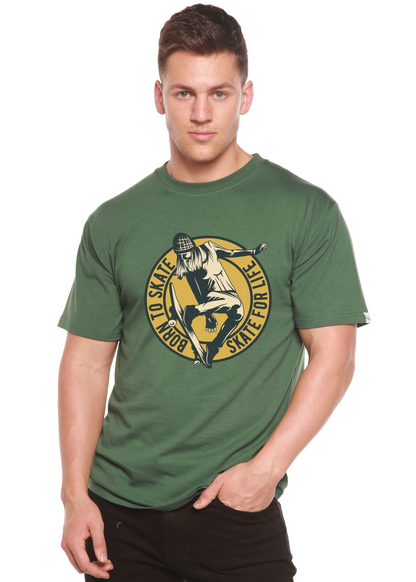 Skate For Life men's green bamboo tee with skate logo by Spun Bamboo on Tampa Home & Garden Store