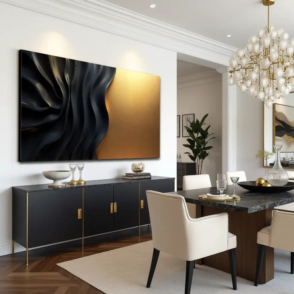 Black and Gold Minimalist Abstract XIII Wall Sign