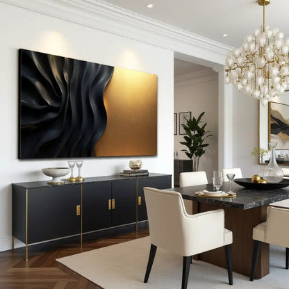 Black and Gold Minimalist Abstract XIII Wall Sign