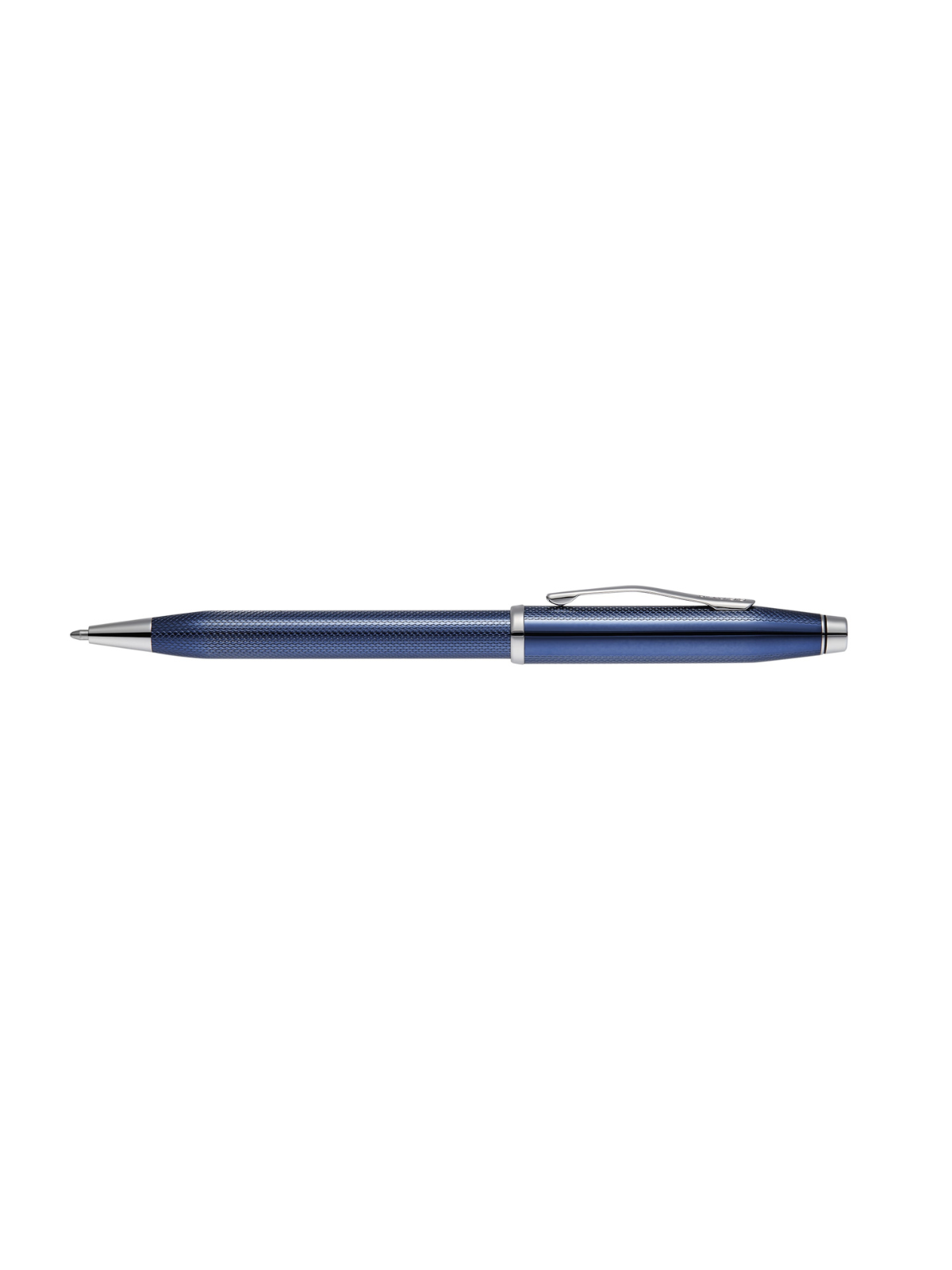 A.T. Cross Century II cobalt blue polished ballpoint pen with diamond pattern and clip on Tampa Home & Garden Store