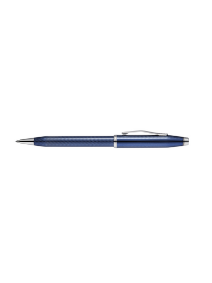 A.T. Cross Century II cobalt blue polished ballpoint pen with diamond pattern and clip on Tampa Home & Garden Store