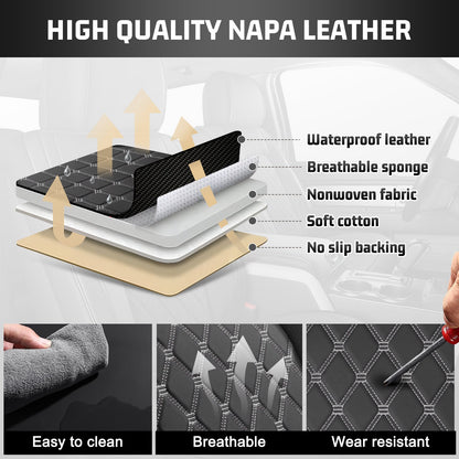 Umbrauto seat cover for Chevy Silverado/GMC Sierra, gray Nappa leather, waterproof on Tampa Home & Garden Store