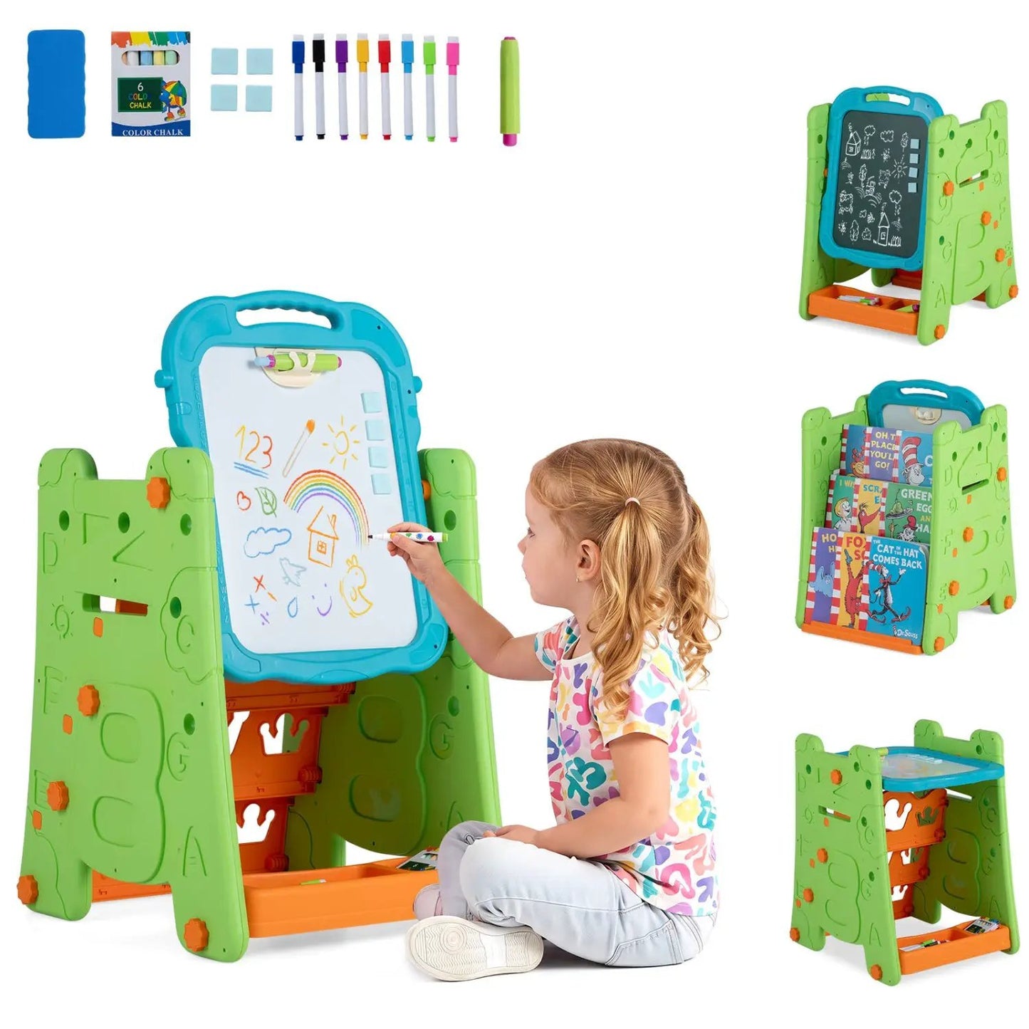 Art Easel Four in One Double Sided Magnetic Board