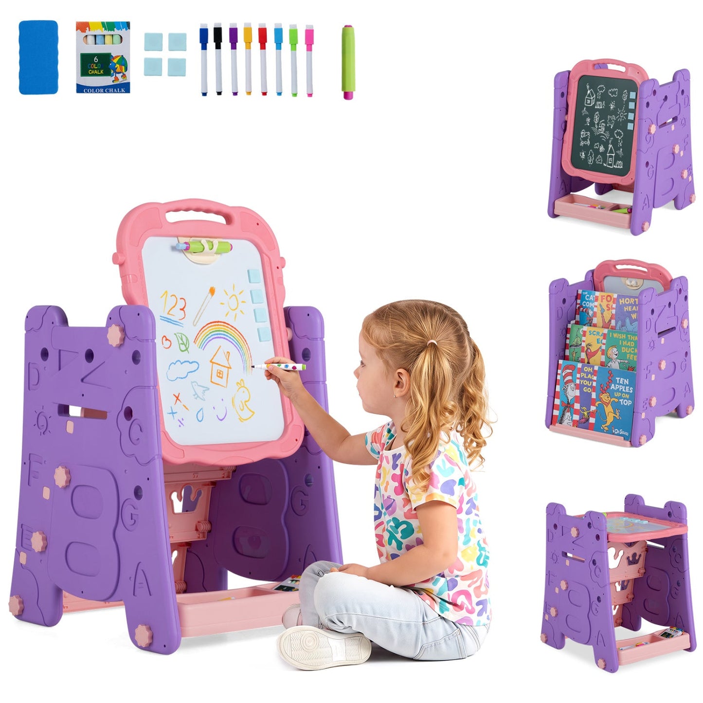 Art Easel Four in One Double Sided Magnetic Board