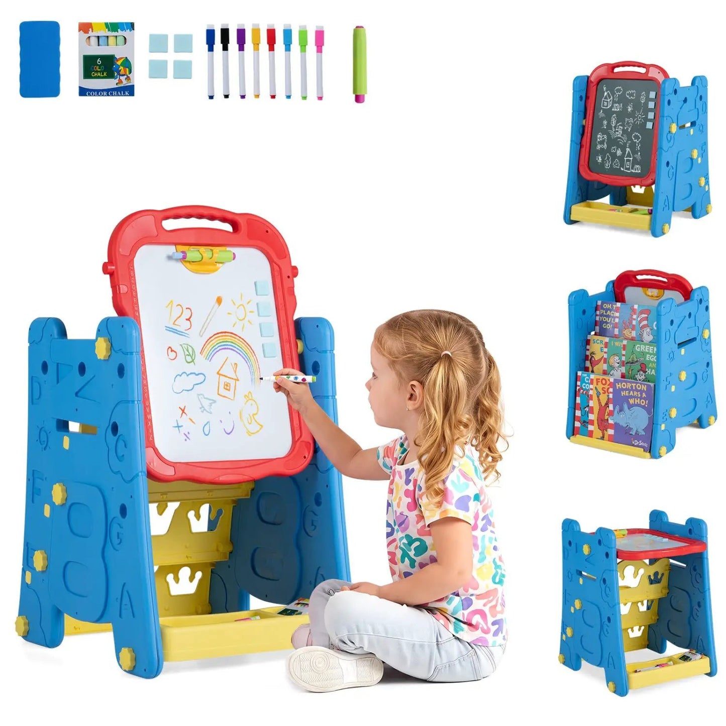 Art Easel Four in One Double Sided Magnetic Board