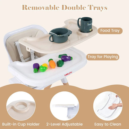 4 in 1 Convertible High Chair Adjustable Tray