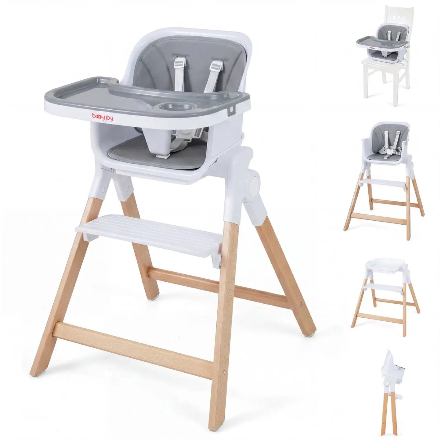 4 in 1 Convertible High Chair Adjustable Tray
