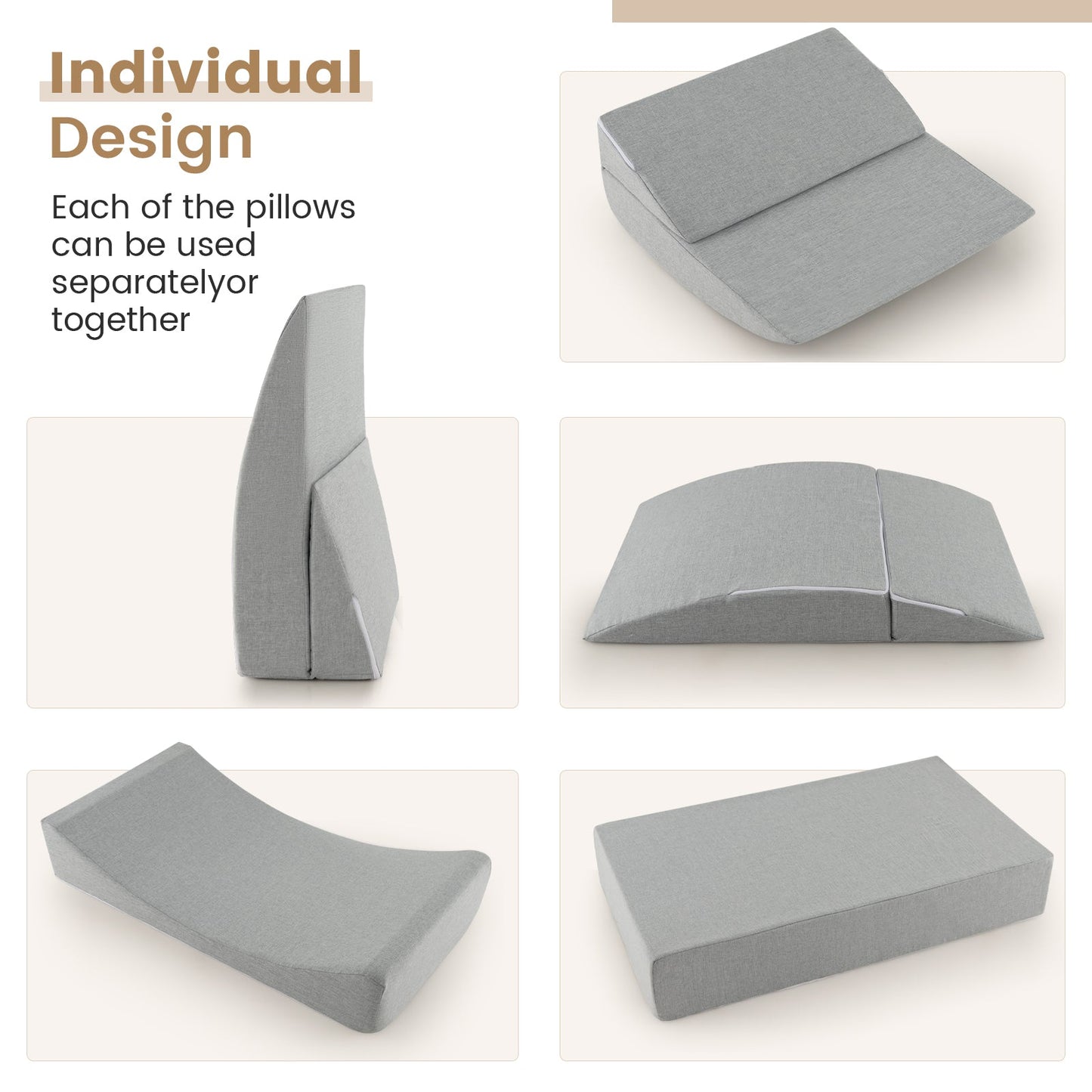 4-in-1 Convertible Folding Sofa Bed with High-Density Foam-Gray