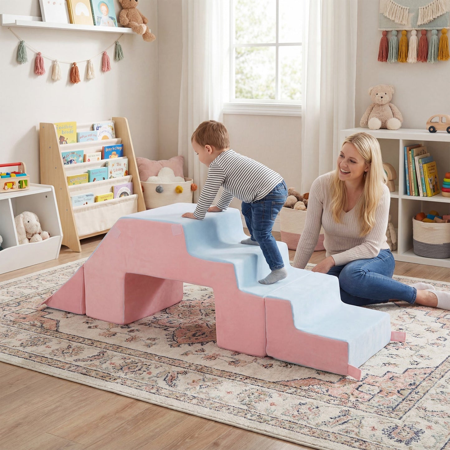 Foam Climbing Blocks with Slide for Toddlers