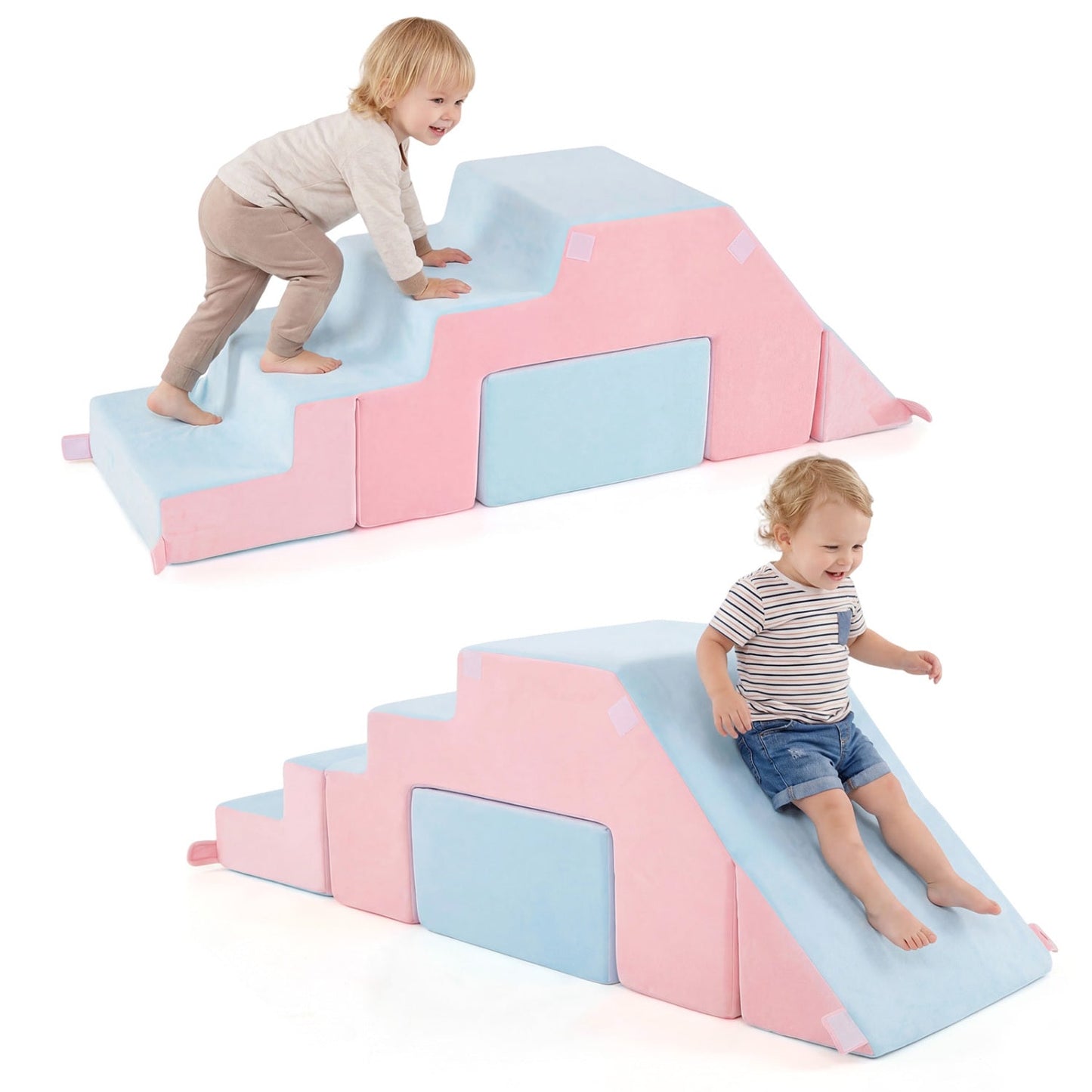 Foam Climbing Blocks with Slide for Toddlers