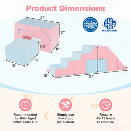 Foam Climbing Blocks with Slide for Toddlers