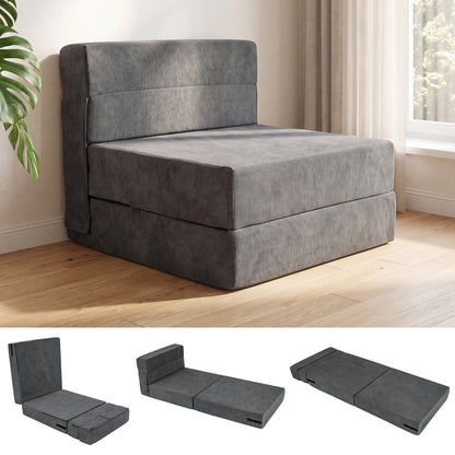 4-in-1 folding sofa bed by DirectDeals in gray corduroy with smooth zipper sleeper chair on Tampa Home & Garden Store