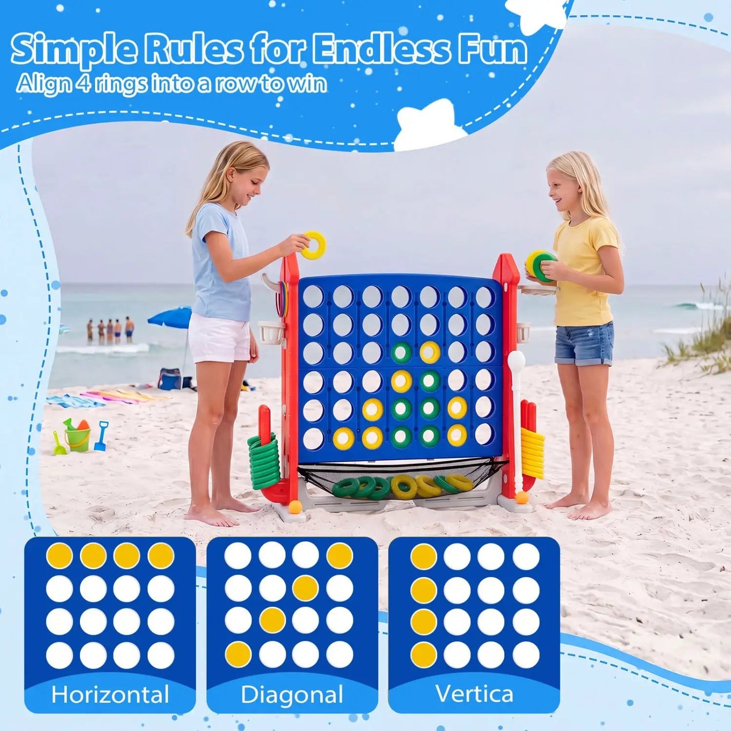 4 in 1 Adjustable Height Connect Game Carry Bag