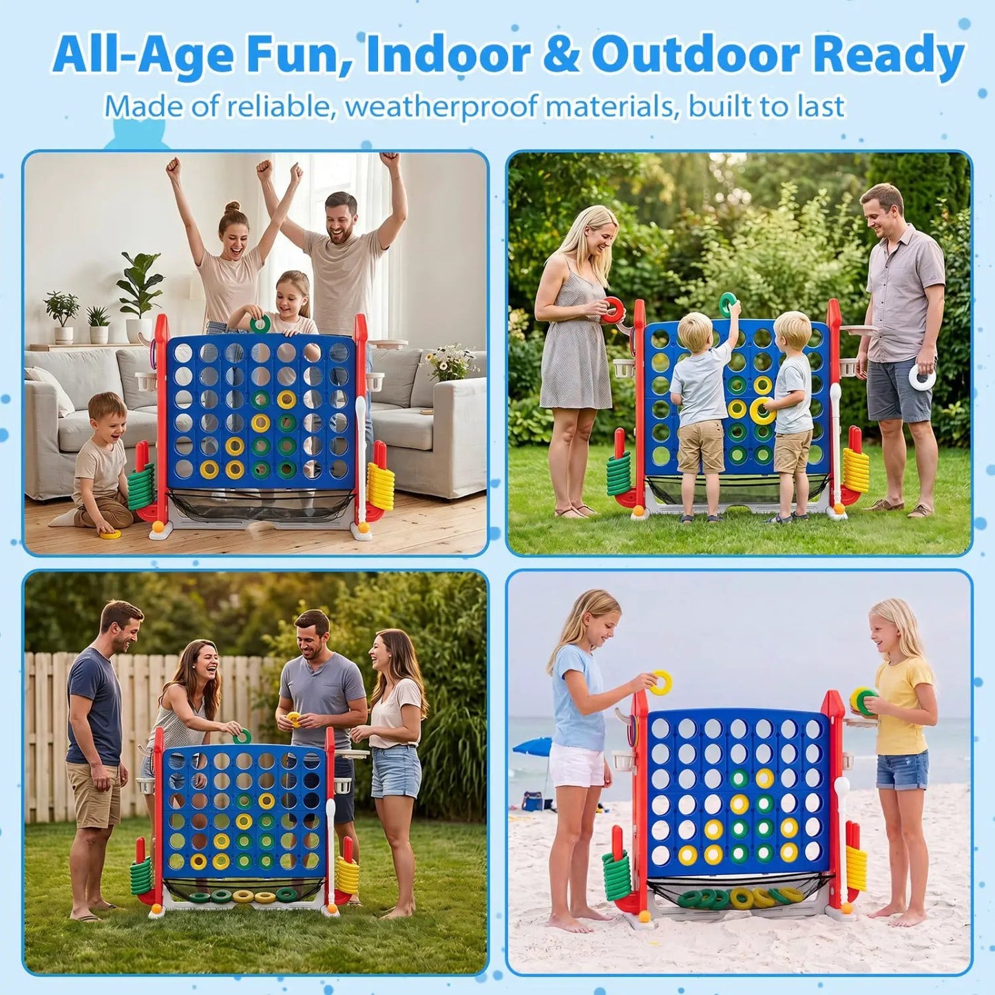 4 in 1 Adjustable Height Connect Game Carry Bag