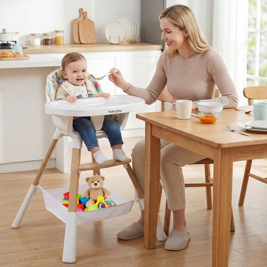 4 in 1 High Chair for Babies Convertible Toddler Highchair-Multicolor - Tampa Home & Garden Store