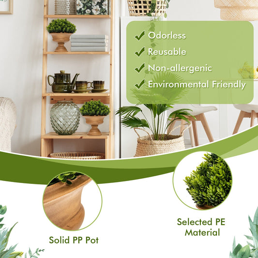 4 Pack Artificial Boxwood Topiary Trees - Tampa Home & Garden Store