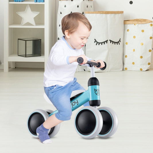 Baby Balance Bike for 2 Years Old Boys Girls No Pedal 4 Wheels-Blue - Tampa Home & Garden Store