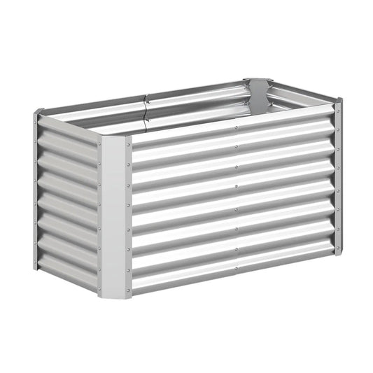 Galvanized raised garden bed 4x2x2 ft, rectangular metal planter box by DirectDeals on Tampa Home & Garden Store