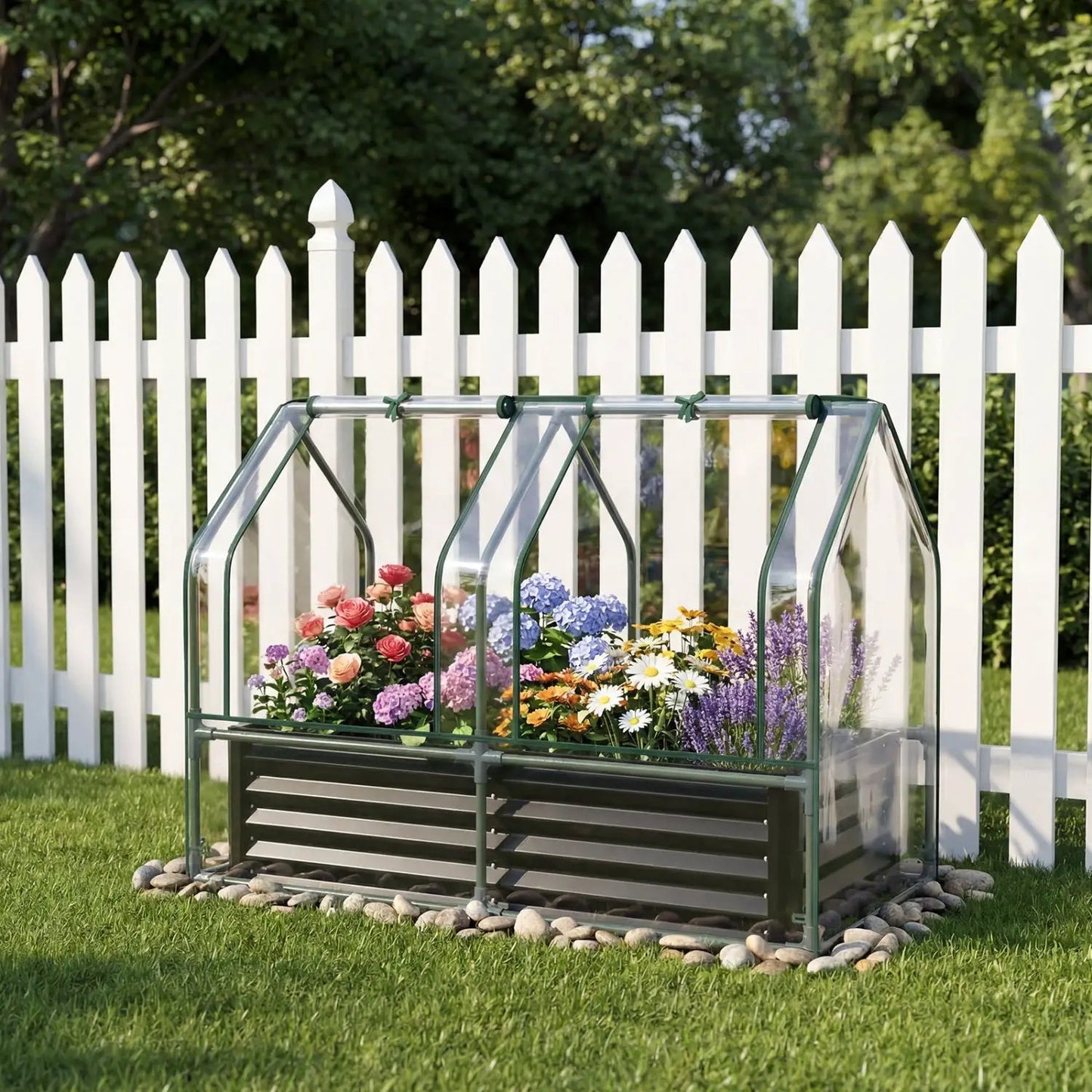 Galvanized Raised Garden Bed and Greenhouse Cover