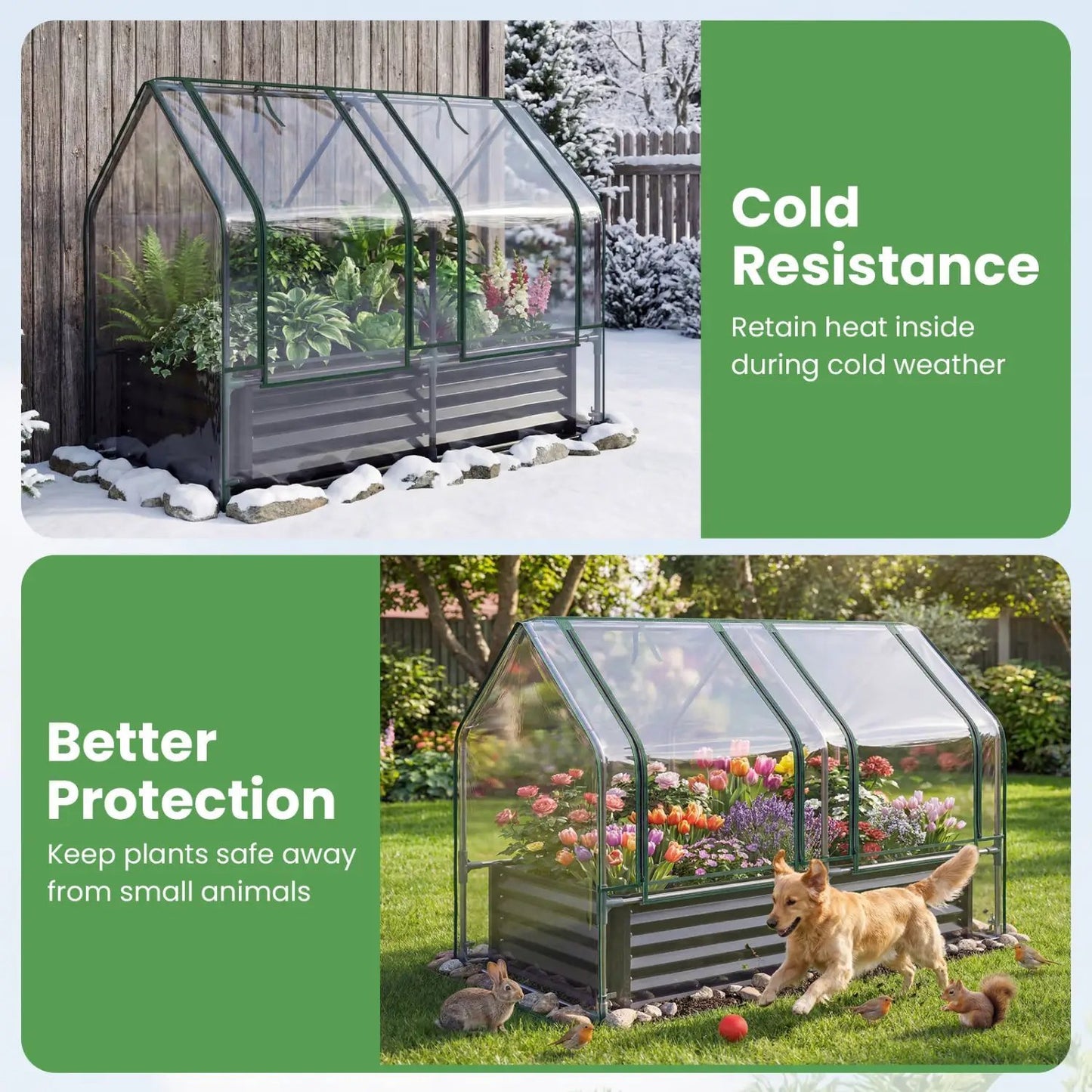 Galvanized Raised Garden Bed and Greenhouse Cover