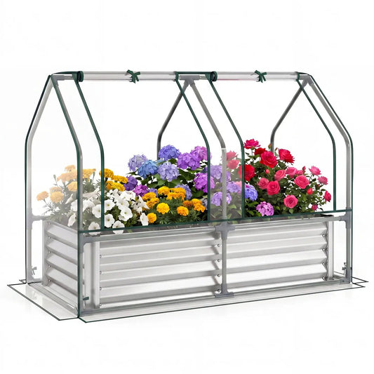 Galvanized Raised Garden Bed and Greenhouse Cover