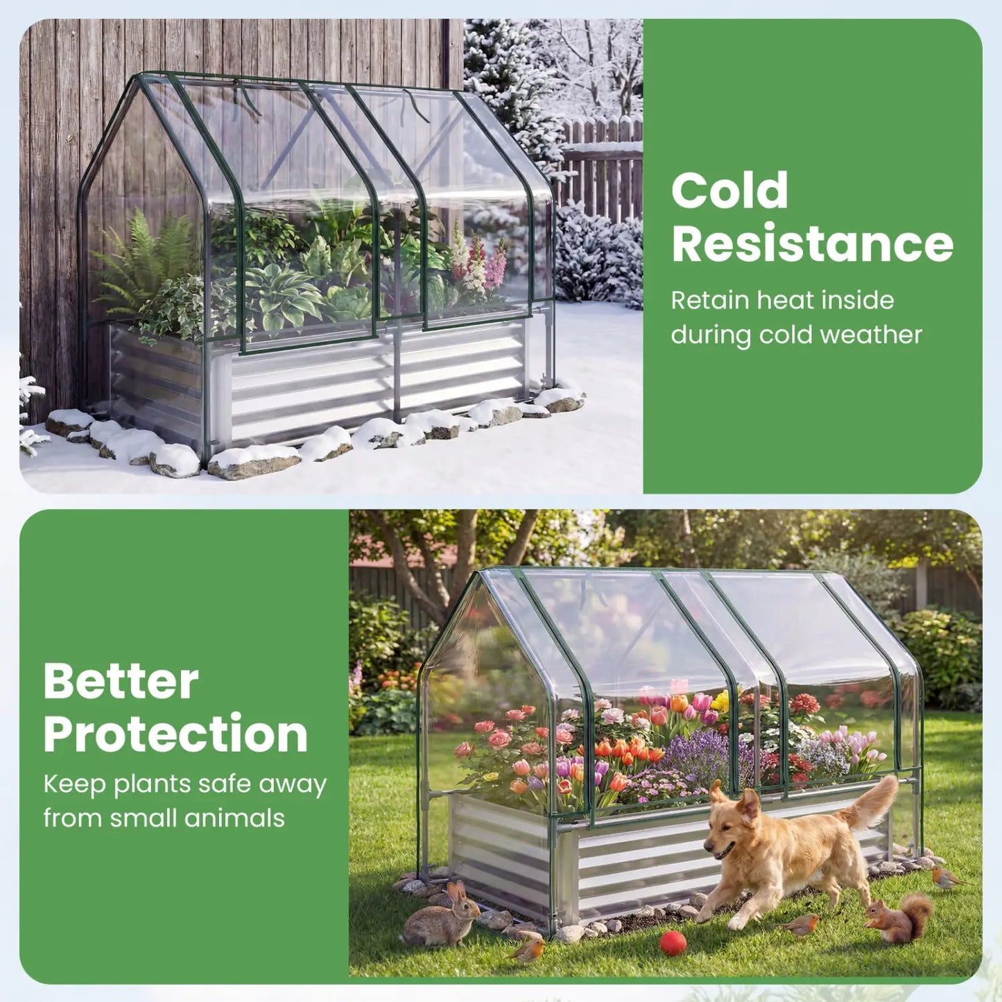 Galvanized Raised Garden Bed and Greenhouse Cover
