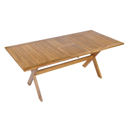 7 Piece Acacia Wood Outdoor Dining Set And Chairs