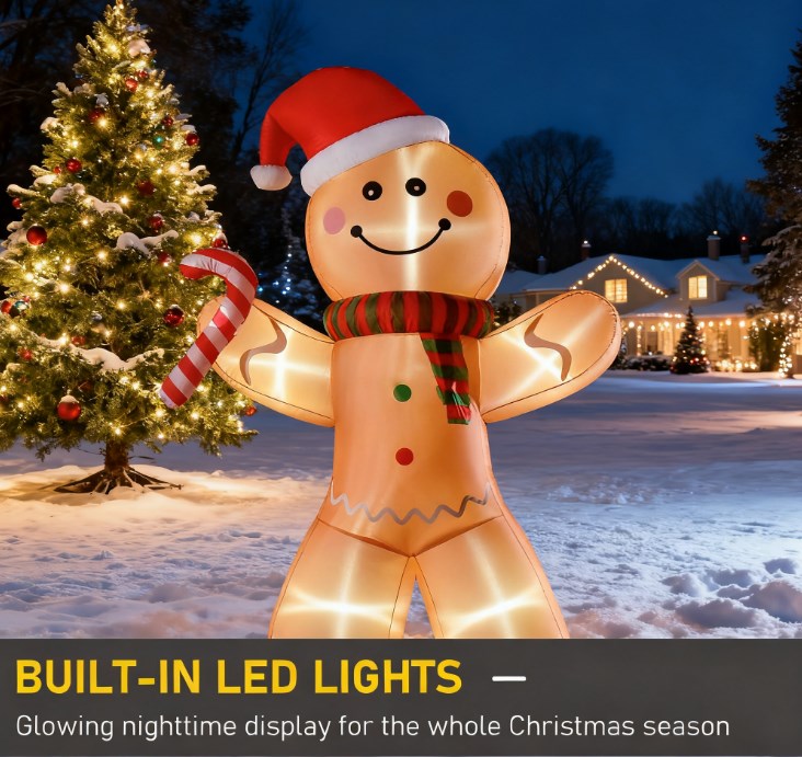 Outdoor Inflatable Gingerbread Yard Ornament