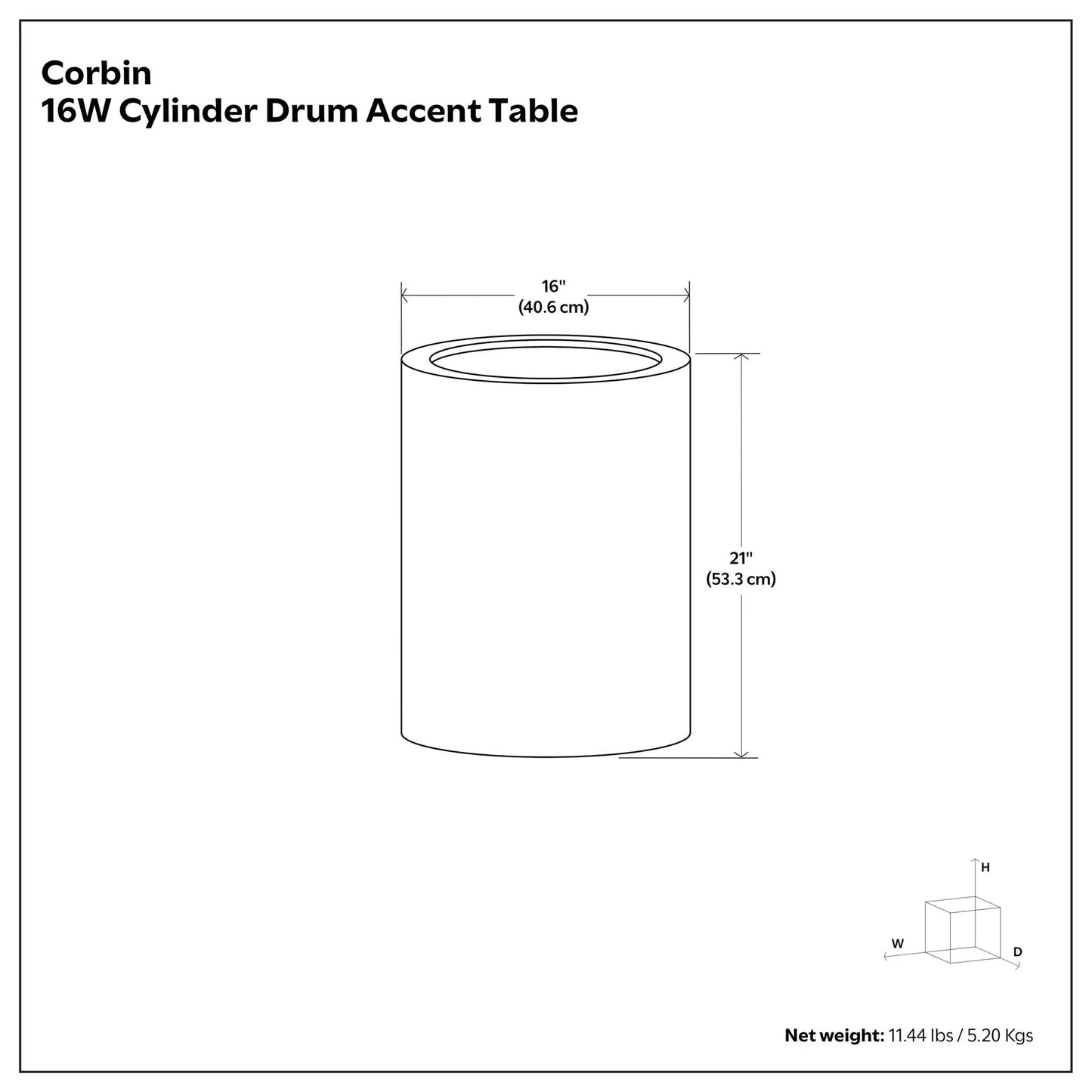 Corbin Hammered Metal Side Table for Living Room