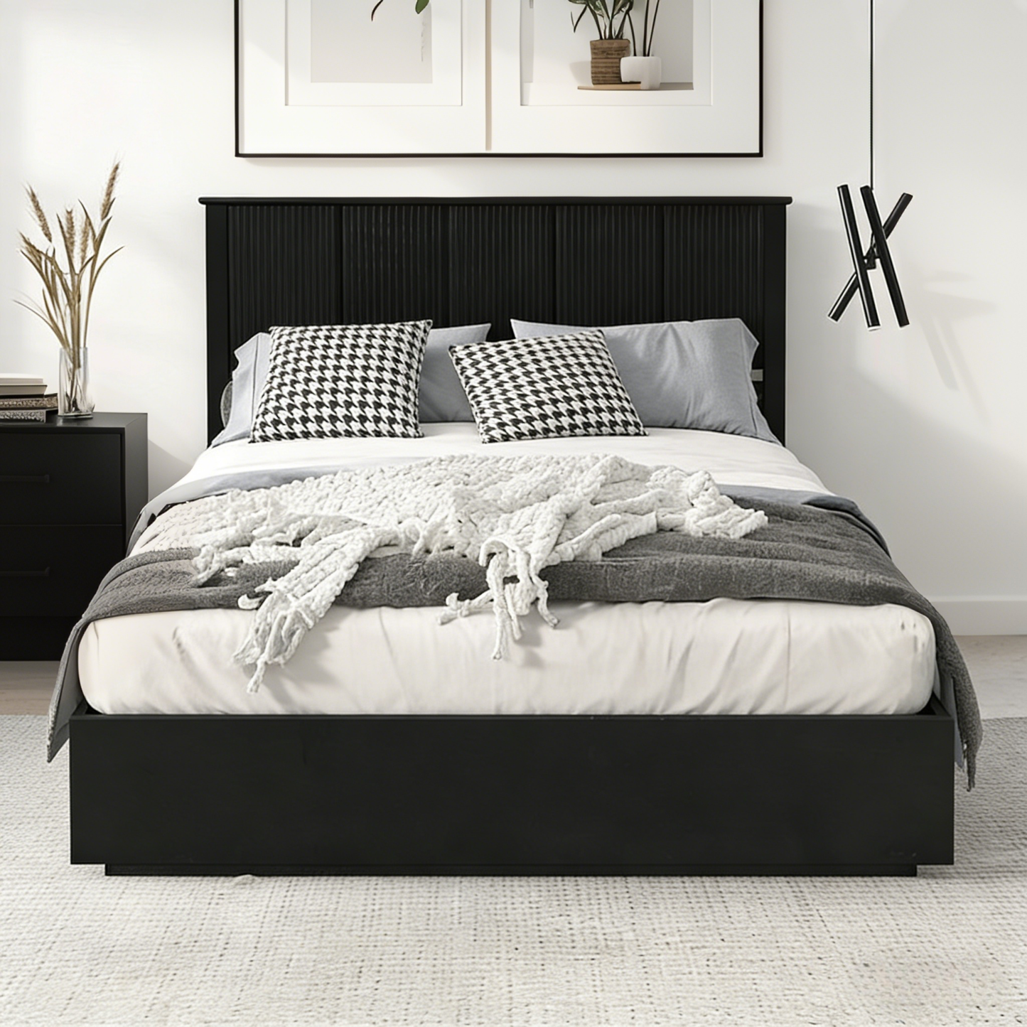 Stylish And Modern Queen Size Wood Bed Frame