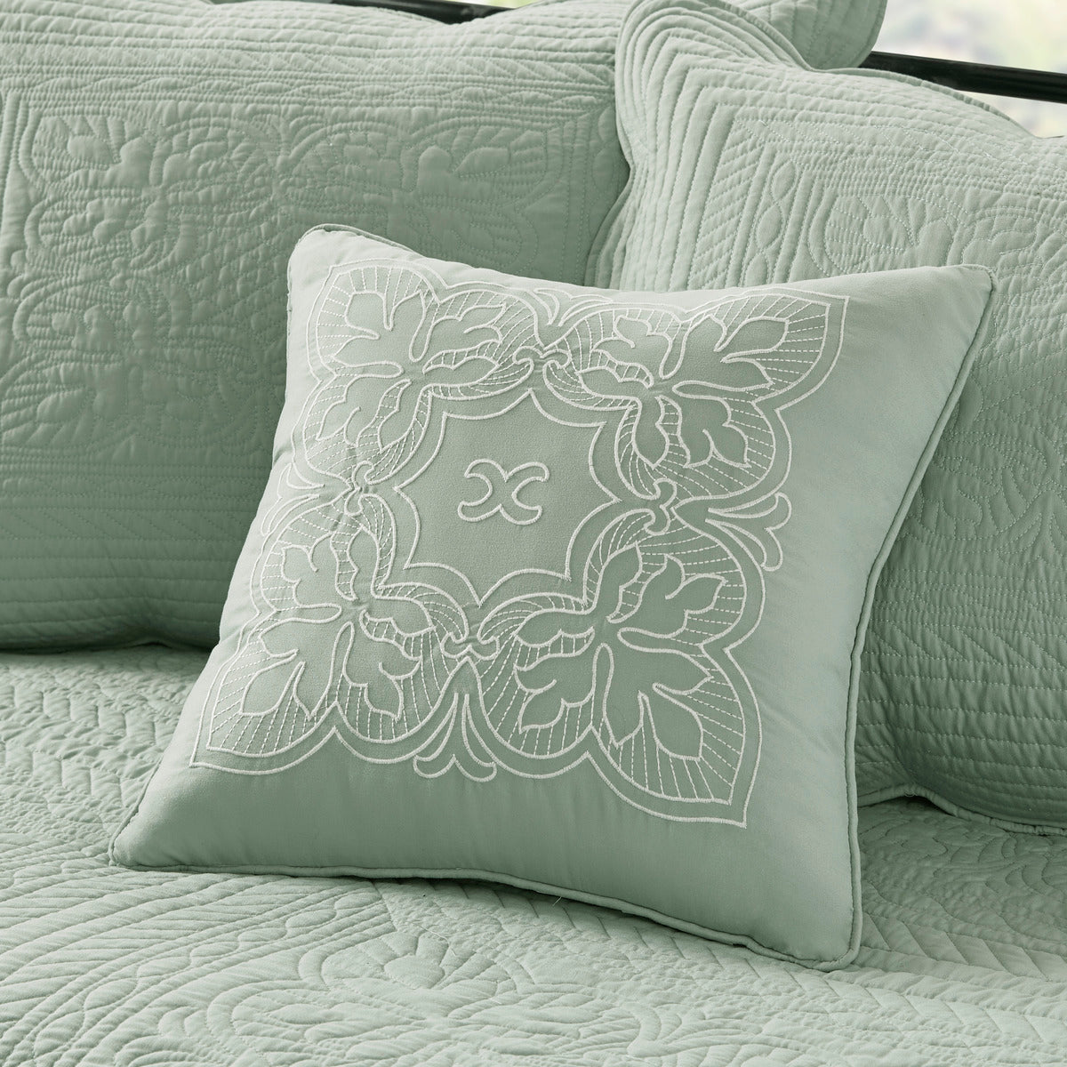 6 Piece Reversible Scalloped Edge Daybed Cover Set Seafoam by HouseOfZazla on Tampa Home & Garden Store