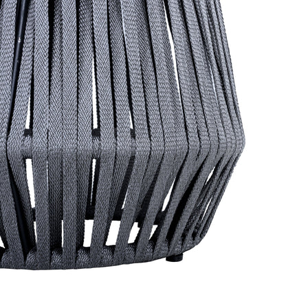Outdoor Acacia Wood Side Table and Grey Rope
