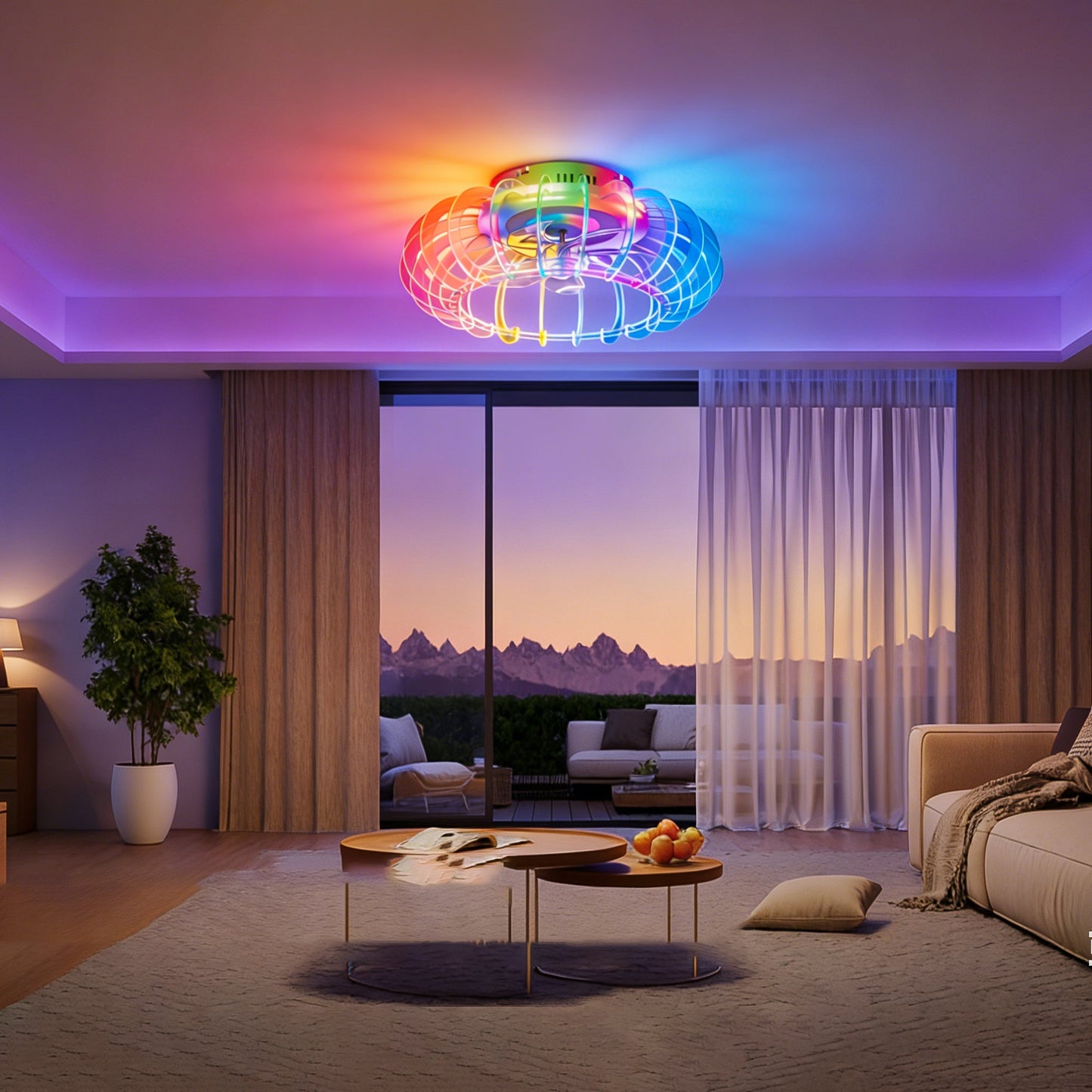21in low-profile bladeless ceiling fan with rainbow RGB LEDs by HouseOfZazla on Tampa Home & Garden Store