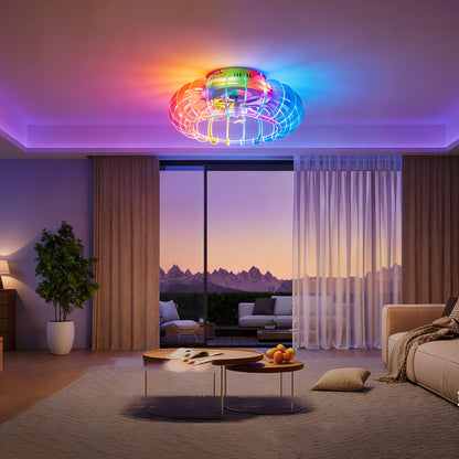 21in low-profile bladeless ceiling fan with rainbow RGB LEDs by HouseOfZazla on Tampa Home & Garden Store
