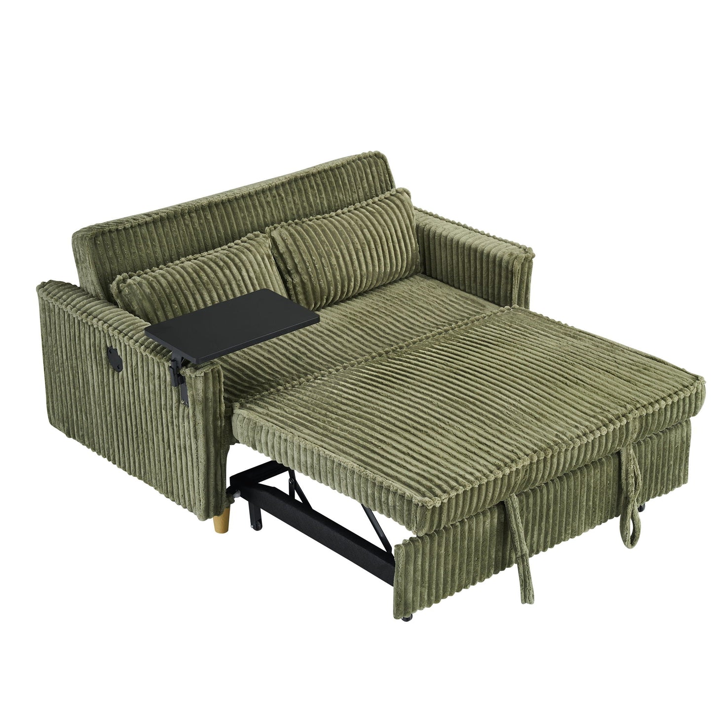 Pull Out Sofa With Movable Table and Usb Ports