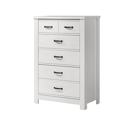Cassini 5 Drawer Chest in white with sleek black handles by HouseOfZazla on Tampa Home & Garden Store