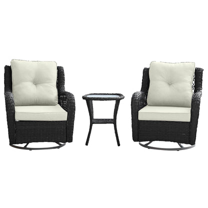 3 Piece Outdoor Patio Set and Swivel Chairs